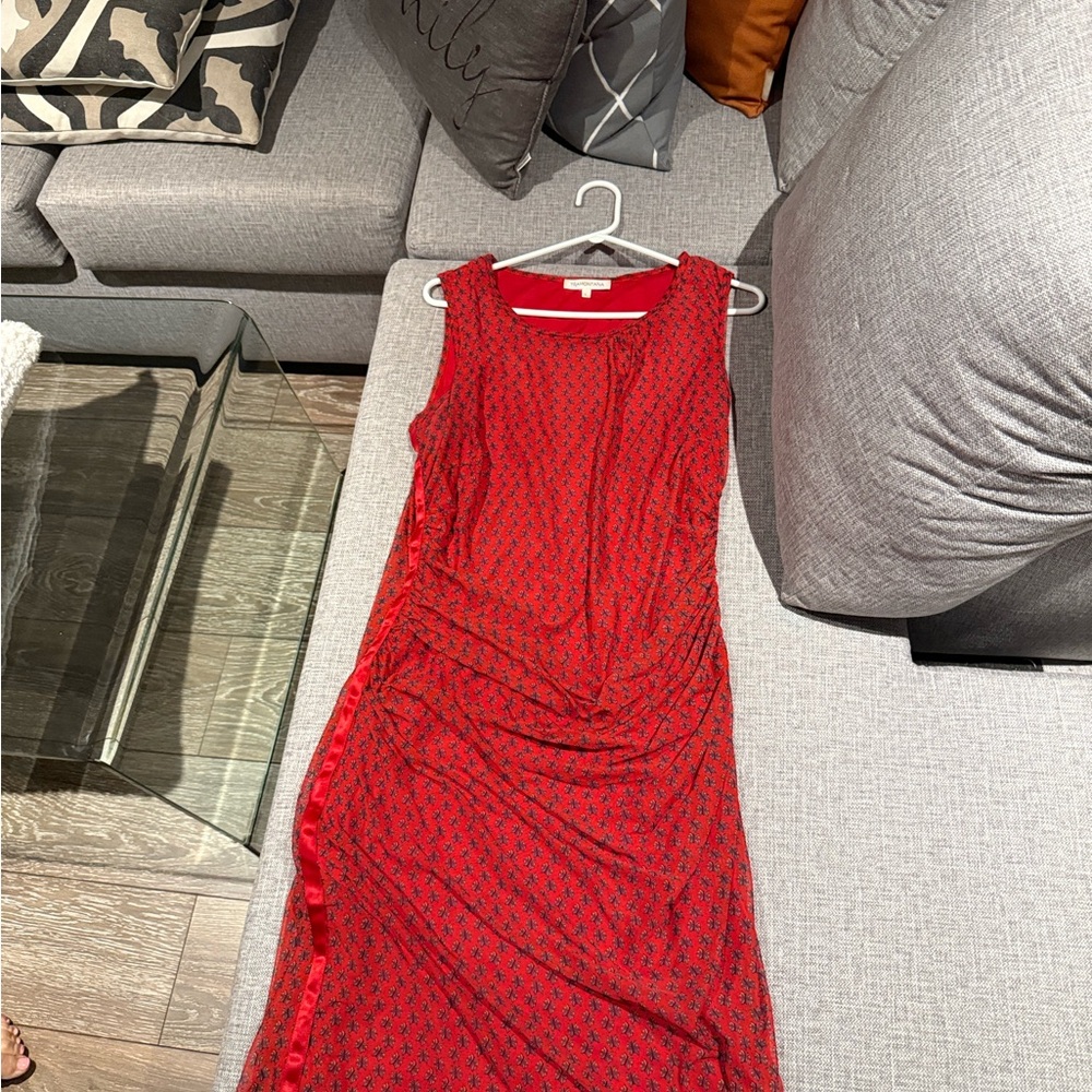 Chic Red Patterned Maxi Dress